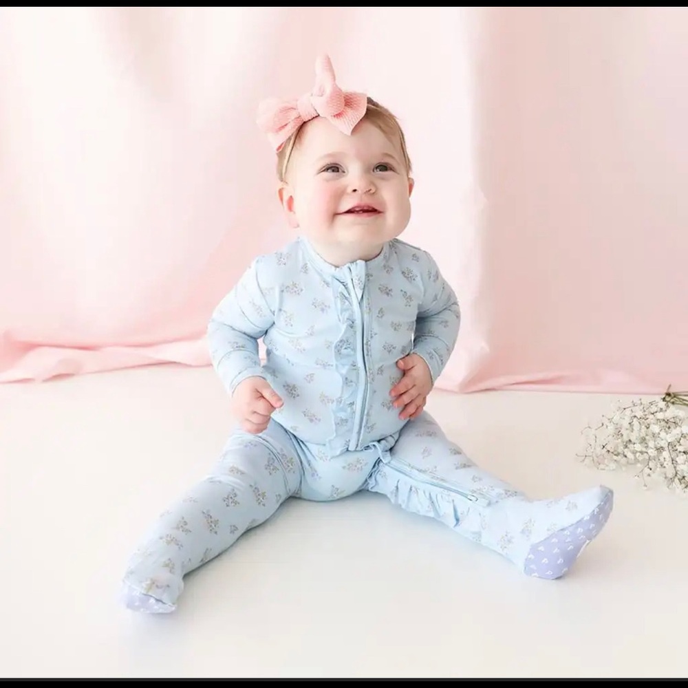 Posh peanut Grace Footie Ruffled Zippered One